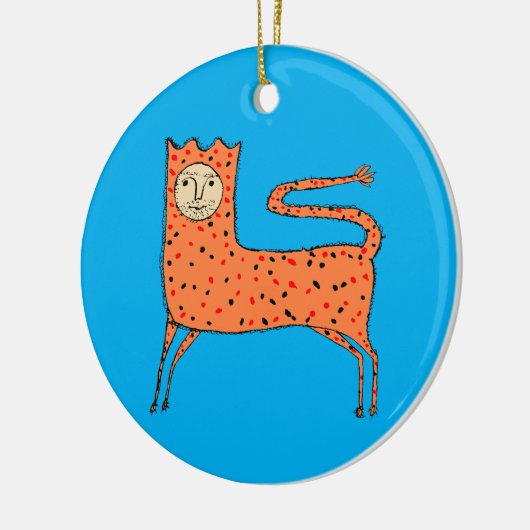 18e eeuw Engelse Primitieve Leeuw Keramisch Ornament (Links)