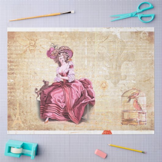 18e eeuw Ephemera Frans Tissuepapier (Craft)