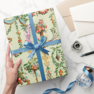 18e eeuw floraal kleurrijk patroon cadeaupapier