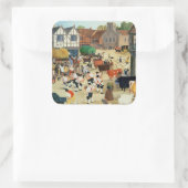 18e eeuw Masterrundvleesmarkt Vierkante Sticker (Tas)