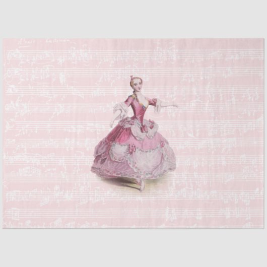 18e eeuw Mode Muziek Ephemera Frans Tissuepapier (Voorkant)