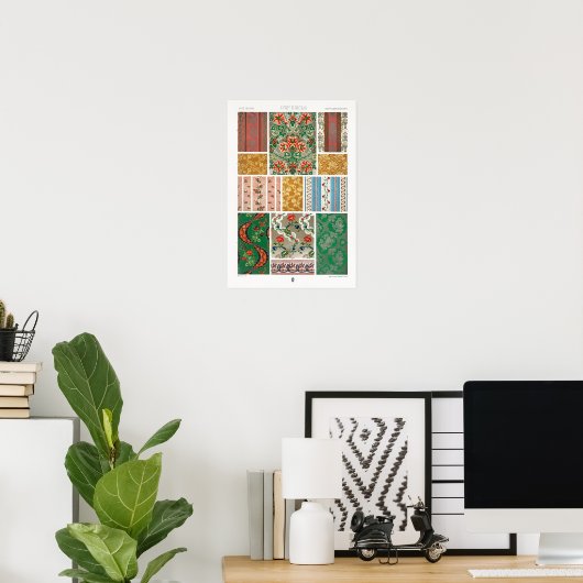 18e eeuw patroon van Albert Racinet Poster (Thuiskantoor)