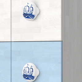 18e eeuw  zeilschip keramische knop