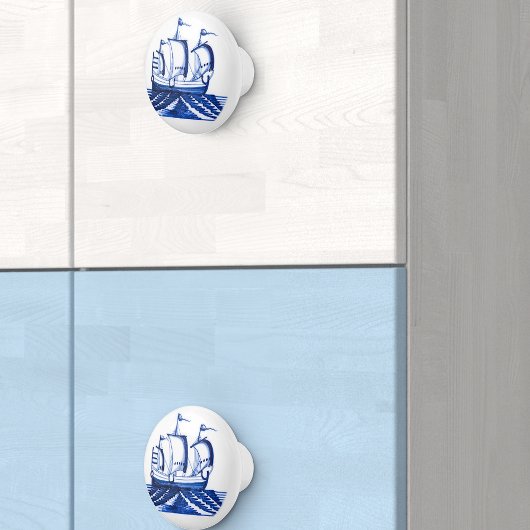 18e eeuw zeilschip keramische knop