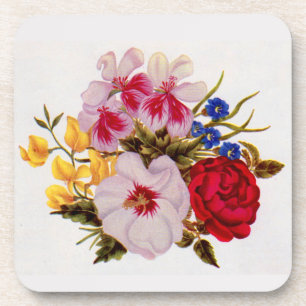 18e - eeuwse bloemenbloem - regeling bier onderzetter