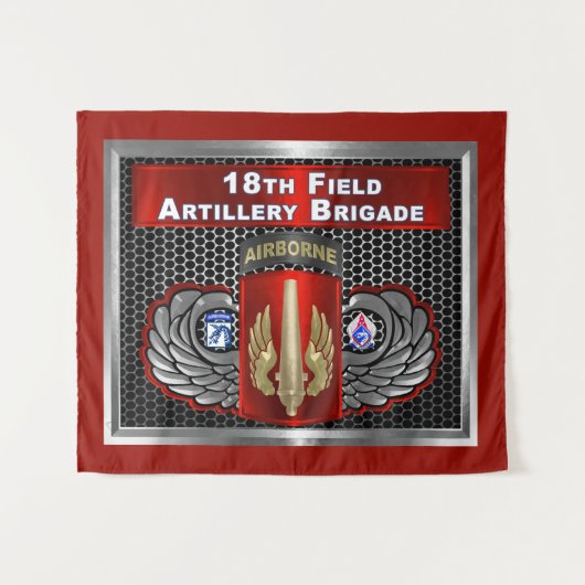 18e Field Artillery Brigade-XVIII Luchtlandingsbri Wandkleed (Voorkant (horizontaal))