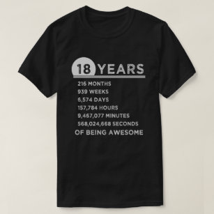 18 Jaar Verjaardag T-Shirts | Zazzle Be