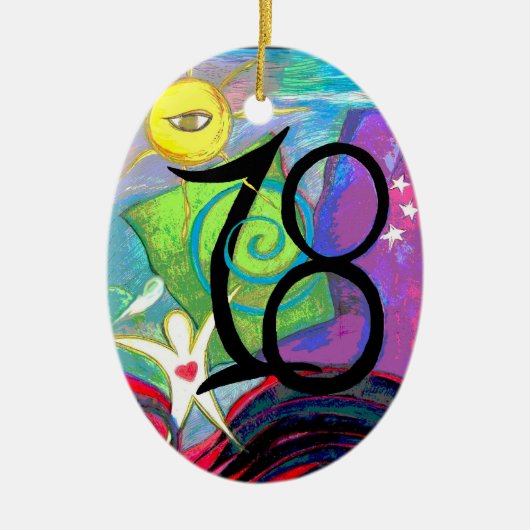 18e geboortedag keramisch ornament (Voorkant)