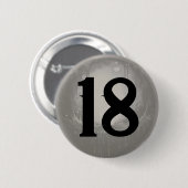 18e Goth Anniversaire badge d'âge gothique gris fo (Devant & derrière)