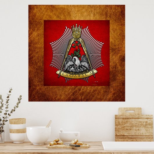 18e graad: Knight of the Roos Croix Poster (Keuken)