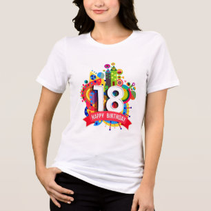 18e Happy Birthday Tri-Blend Meisje T-shirt