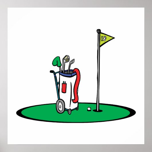 18e hole golf grafisch poster (Voorkant)