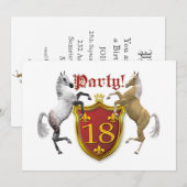 18e invitation à la fête d'anniversaire avec armoi (Devant / Derrière)