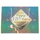 18e Jubileum Acquamarine (kleur) Cadeauzak Groot Cadeauzakje (Voorkant)