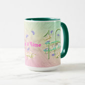18e Mug papillon élégant d'anniversaire (Devant droit)