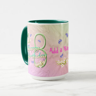 18e Mug papillon élégant d'anniversaire