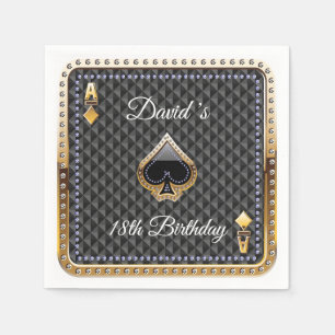 18e poker-speelkaart Casino Birthday Napkins Servet