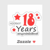 18e trouwdag - 18 jaar Verjaardag Sticker (Vel)