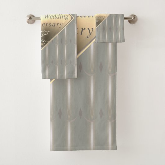 18e trouwdag Porselein Cat's Eye Bad Handdoek (Insitu)