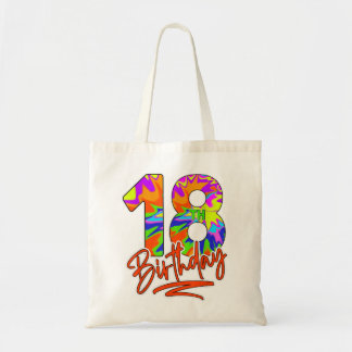 18e verjaardag 18 jaar oud Jongerenmeisje Tie Dye Tote Bag