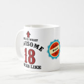 18e verjaardag 18 jaar oud, speciaal rood Geweldig Koffiemok (Voorkant links)