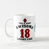18e verjaardag 18 jaar oud, speciaal rood Geweldig Koffiemok (Links)