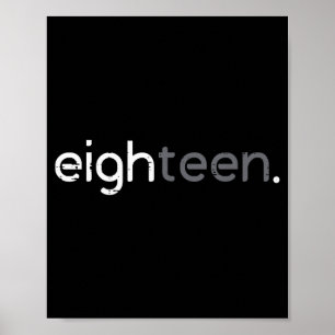 18e verjaardag Achttien 18 Jaar Bday Mannen Jongen Poster