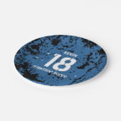 18e verjaardag Achttien Rocks BLUE Grunge F18Z Papieren Bordje (Gekanteld)