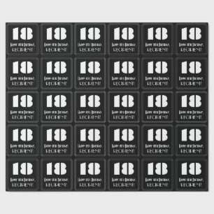 18e verjaardag: Art Deco Geïnspireerde look "18" & Cadeaupapier