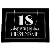 18e verjaardag: Art Deco geïnspireerde stijl "18", Groot Cadeauzakje (Voorkant)