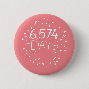 18e verjaardag badge party accessoire teenager gif ronde button 5,7 cm