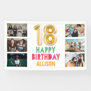 18e Verjaardag Ballon Foto Gelukkige Verjaardag Fe Spandoek