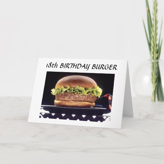 18e VERJAARDAG BURGER Kaart (Voorkant)