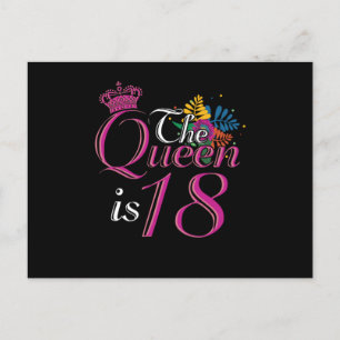 18e verjaardag cadeau De koningin is 18 jaar Briefkaart