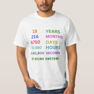 18e verjaardag cadeau tshirt