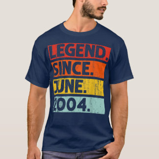 18e verjaardag cadeautjes sinds juni 2004 18 jaar t-shirt