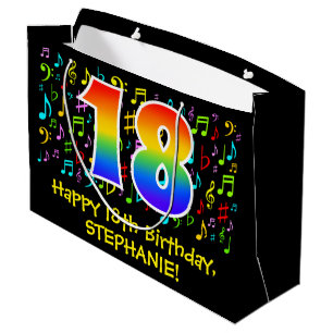 18e verjaardag - Colorful Music Symbols, regenboog Groot Cadeauzakje