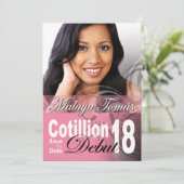 18e verjaardag Cotillion Debut Sparen de Datum Fot Save The Date (Staand voorkant)
