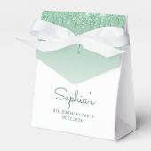 18e verjaardag Elegant Green Glitter Drip Script Bedankdoosjes (Voorkant Zijde)