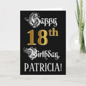 18e verjaardag — Fancy script; Faux Gold Kijk; naa Kaart (Voorkant)