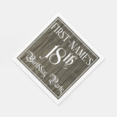 18e verjaardag — Fancy script, Faux Wood Kijk Servet (Hoek)