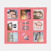 18e verjaardag foto collage meisje koraal fleece deken (Voorkant (Horizontaal))