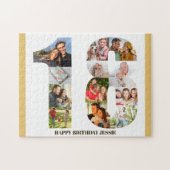 18e verjaardag Foto collage neutraal nummer 18 Legpuzzel (Horizontaal)