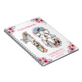 18e verjaardag Foto Collage Pink Flower Guest Book Notitieboek (Rechterzijde)