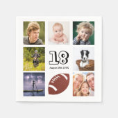 18e verjaardag fotocollage jongen servet (Voorkant)