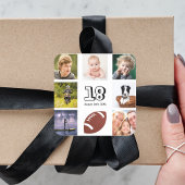 18e verjaardag fotocollage jongen vierkante sticker