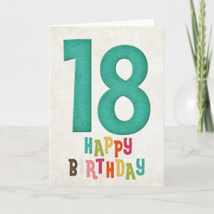 18e Verjaardag Gelukkig Verjaardagskaart Ontwerp Kaart