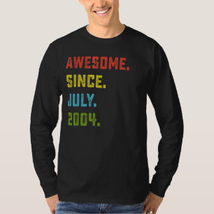 18e verjaardag Geweldige sinds juli 2004 18 jaar o T-shirt