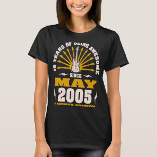 18e verjaardag gitarist Music Geboren op 20 mei T-shirt