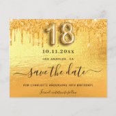 18e verjaardag goudglitter budget behalve datum flyer (Voorkant)